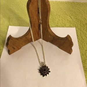 Sterling Silver and Garnet Necklace
